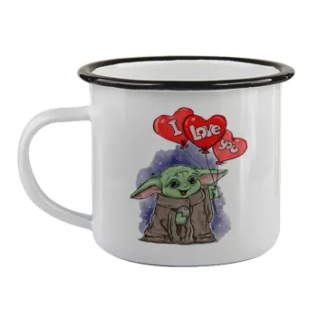 Yoda, i love you, Κούπα εμαγιέ με μαύρο χείλος 360ml