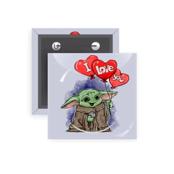 Yoda, i love you, Κονκάρδα παραμάνα τετράγωνη 5x5cm