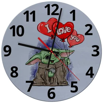 Yoda, i love you, Ρολόι τοίχου γυάλινο (30cm)