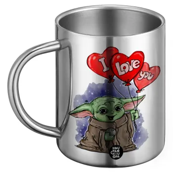 Yoda, i love you, Ανοξείδωτη Μεταλλική Κούπα 450ml - Διπλού Τοιχώματος