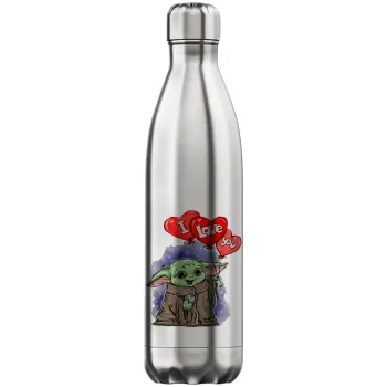 Yoda, i love you, Μεταλλικό παγούρι θερμός Inox (Stainless steel), διπλού τοιχώματος, 750ml