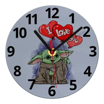 Yoda, i love you, Ρολόι τοίχου γυάλινο (20cm)