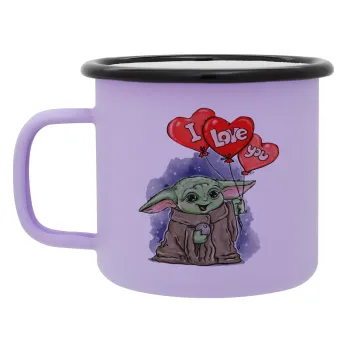 Yoda, i love you, Κούπα Μεταλλική εμαγιέ ΜΑΤ Light Pastel Purple 360ml