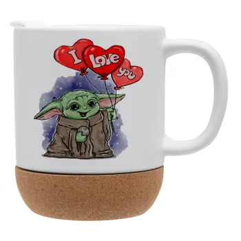 Yoda, i love you, Ceramic coffee mug Cork (MAT), 330ml