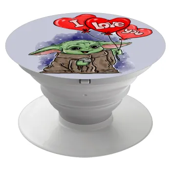 Yoda, i love you, Phone Holders Stand  White Hand-held Mobile Phone Holder