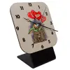 Quartz Table clock in natural wood (10cm)
