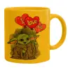 Ceramic coffee mug yellow, 330ml
