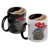 Color changing magic Mug, ceramic, 330ml when adding hot liquid inside, the black colour desappears (1 pcs)