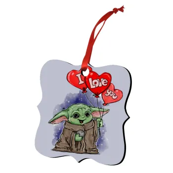 Yoda, i love you, Στολίδι Χριστουγεννιάτικο στολίδι polygon ξύλινο 7.5cm