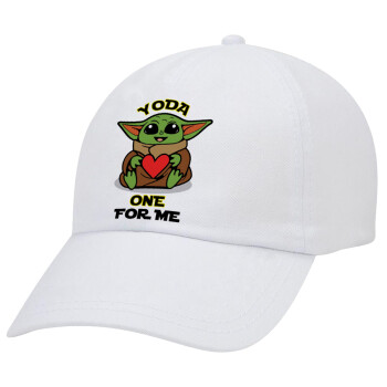 Yoda, one for me , Καπέλο Baseball Λευκό (5-φύλλο, unisex)