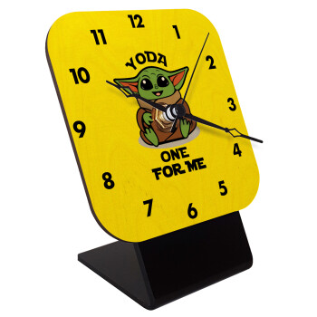Yoda, one for me , Quartz Table clock in natural wood (10cm)