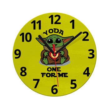 Yoda, one for me , Ρολόι τοίχου γυάλινο (20cm)