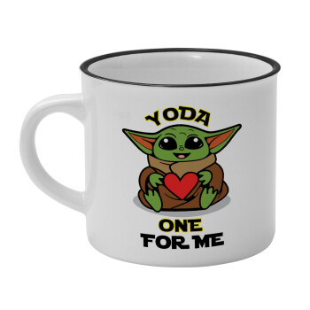 Yoda, one for me , Κούπα κεραμική vintage Λευκή/Μαύρη 230ml