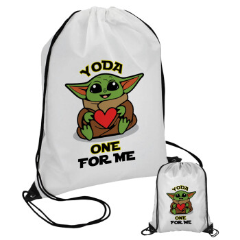 Yoda, one for me , Τσάντα πουγκί με μαύρα κορδόνια (1 τεμάχιο)