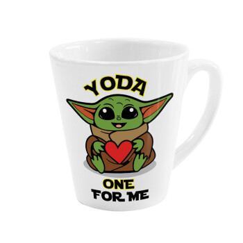 Yoda, one for me , Κούπα κωνική Latte Λευκή, κεραμική, 300ml