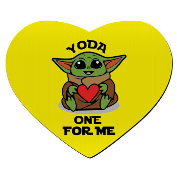 Yoda, one for me , Mousepad καρδιά 23x20cm