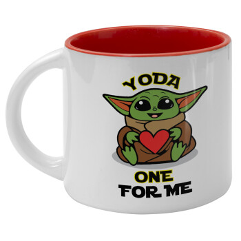 Yoda, one for me , Κούπα κεραμική 400ml Λευκή/Κόκκινη