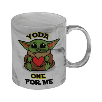 Yoda, one for me , Mug ceramic marble style, 330ml