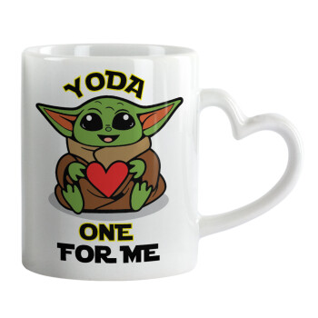 Yoda, one for me , Mug heart handle, ceramic, 330ml