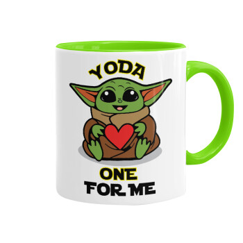 Yoda, one for me , Mug colored light green, ceramic, 330ml