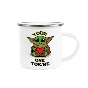 Yoda, one for me , Metallic enamel cup white 360ml
