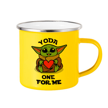 Yoda, one for me , Yellow Enamel Metallic Cup 360ml