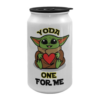 Yoda, one for me , Κούπα ταξιδιού μεταλλική με καπάκι (tin-can) 500ml