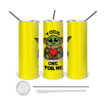 Yoda, one for me , Tumbler stainless steel 600ml, with metal straw & cleaning brush