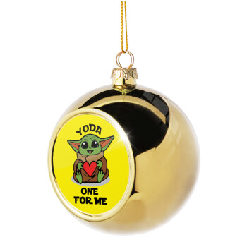 Yoda, one for me , Golden Christmas tree ball ornament 8cm