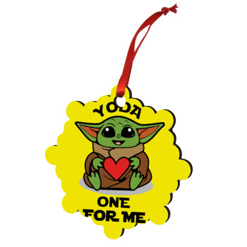Yoda, one for me , Christmas ornament snowflake wooden 7.5cm