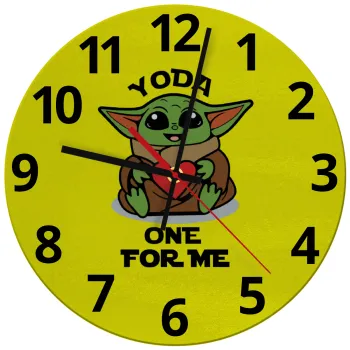 Yoda, one for me , Ρολόι τοίχου γυάλινο (30cm)