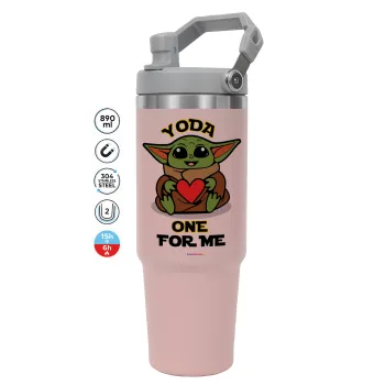 Yoda, one for me , Pink color, 890ml (30oz) stainless Steel Tumbler with Handle