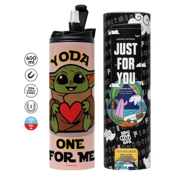 Yoda, one for me , Tumbler stainless steel PINK 600ml