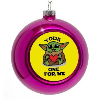 Yoda, one for me , Purple Christmas tree ornament bauble 8cm