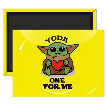 Yoda, one for me , Ορθογώνιο μαγνητάκι ψυγείου διάστασης 9x6cm