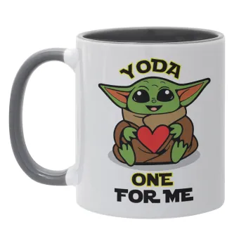 Yoda, one for me , Mug colored grey, ceramic, 330ml