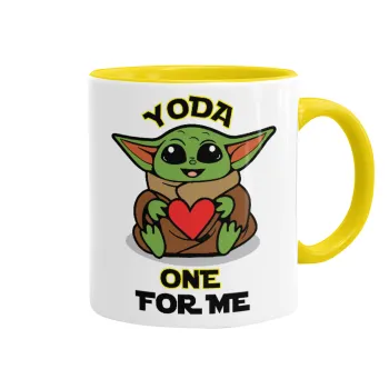 Yoda, one for me , Mug colored yellow, ceramic, 330ml
