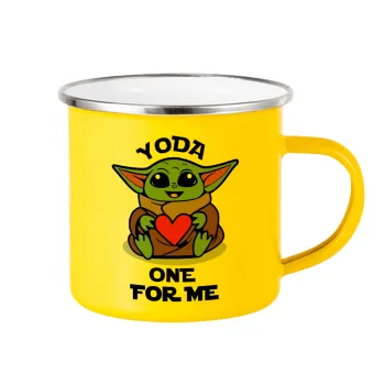 Yoda, one for me , Yellow Enamel Metallic Cup 360ml