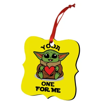 Yoda, one for me , Στολίδι Χριστουγεννιάτικο στολίδι polygon ξύλινο 7.5cm