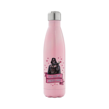 Darth Vader, you take my breath away, Metal mug thermos Pink Iridiscent (Stainless steel), double wall, 500ml