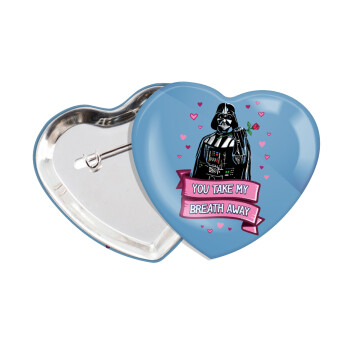Darth Vader, you take my breath away, Κονκάρδα παραμάνα καρδιά (57x52mm)