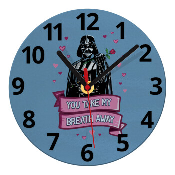 Darth Vader, you take my breath away, Ρολόι τοίχου γυάλινο (20cm)