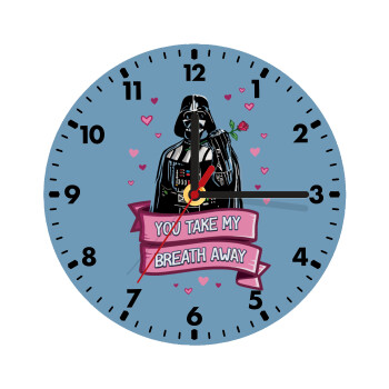 Darth Vader, you take my breath away, Ρολόι τοίχου ξύλινο (20cm)