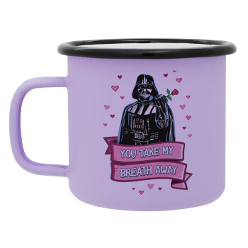 Darth Vader, you take my breath away, Κούπα Μεταλλική εμαγιέ ΜΑΤ Light Pastel Purple 360ml