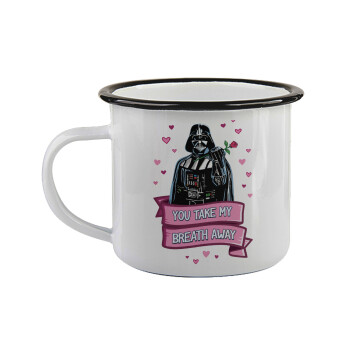 Darth Vader, you take my breath away, Κούπα εμαγιέ με μαύρο χείλος 360ml