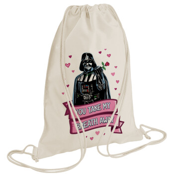 Darth Vader, you take my breath away, Backpack bag GYMBAG natural (28x40cm)