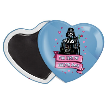 Darth Vader, you take my breath away, Μαγνητάκι καρδιά (57x52mm)