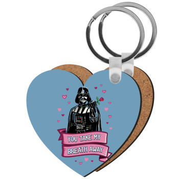 Darth Vader, you take my breath away, Μπρελόκ Ξύλινο καρδιά MDF