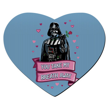 Darth Vader, you take my breath away, Mousepad καρδιά 23x20cm