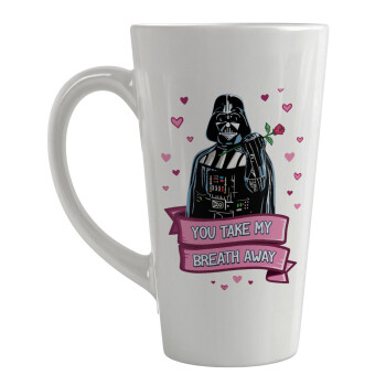 Darth Vader, you take my breath away, Κούπα κωνική Latte Μεγάλη, κεραμική, 450ml
